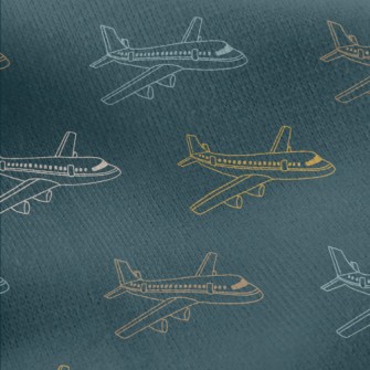 Color Line Airplane Jersey Backed Fleece