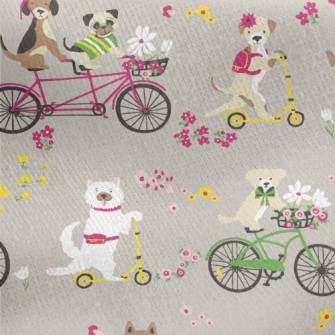 Happy Cycling Puppy Jersey Backed Fleece