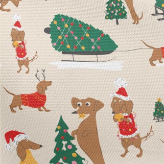 Dachshund Christmas Pongee