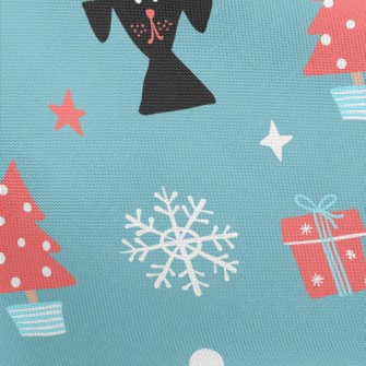 Hand Drawn Christmas Puppy Pongee
