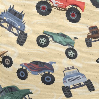 Colorful Monster Truck Pongee