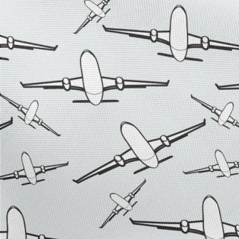Simple Black And White Airplan Pongee