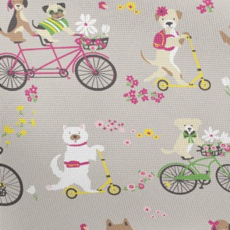 Happy Cycling Puppy Pongee