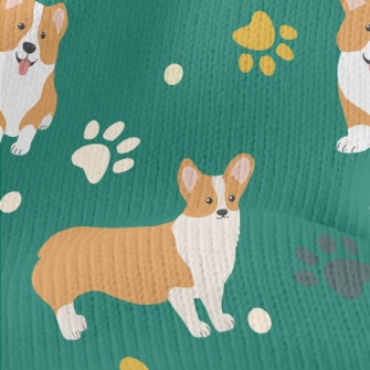 Cute Cartoon Corgi Stretch Jersey