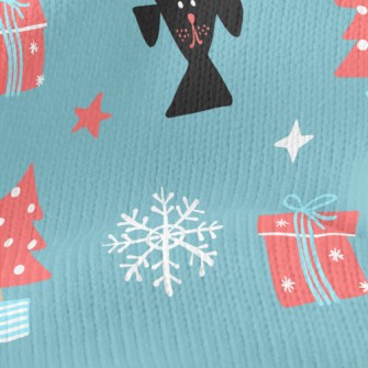 Hand Drawn Christmas Puppy Stretch Jersey