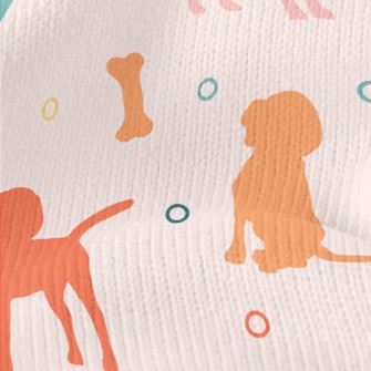 Colored Puppy Silhouette Stretch Jersey