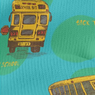 Hand Drawn American School Bus Stretch Jersey