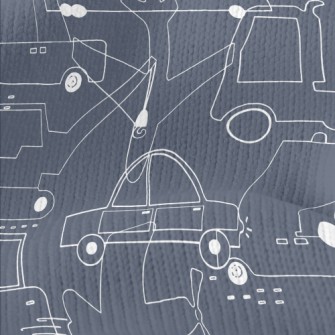 Transportation Line Doodles Stretch Jersey