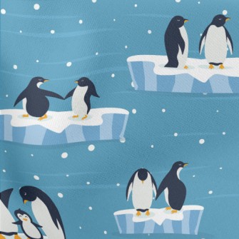Cute Penguin Family Lightweight Cotton Poplin