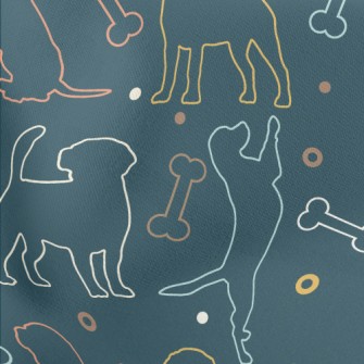 Cute Beagle Silhouette Lightweight Cotton Poplin
