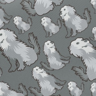 Gray Long-haired Dog Midweight Cotton Poplin