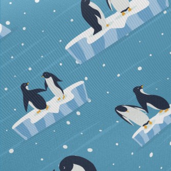 Cute Penguin Family Midweight Cotton Poplin