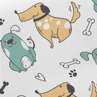 Cartoon Style Cute Puppy Midweight Cotton Poplin