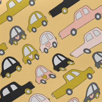 Hand Drawn Car Traffic Jam Midweight Cotton Poplin