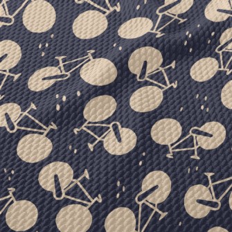 Cute Bicycle Silhouette Birdseye Piqué