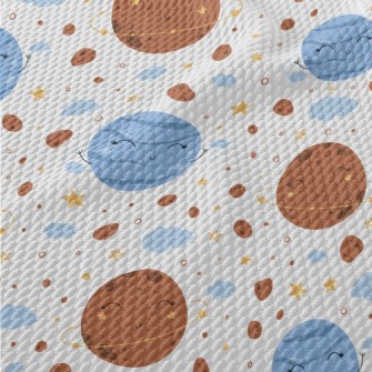 Cute Space Planets Birdseye Piqué