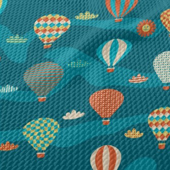 Colorful And Cute Hot Air Ball Birdseye Piqué