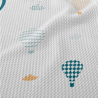 Colorful Pattern Hot Air Ballo Birdseye Piqué