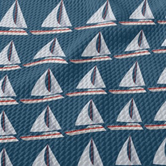 Simple Sailboat Pattern Birdseye Piqué