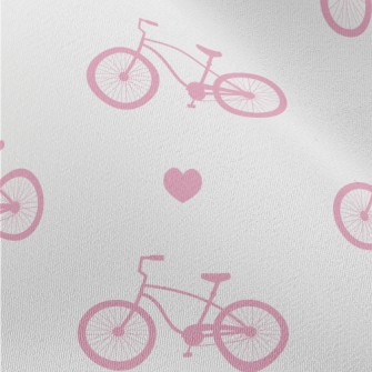 Pink Bicycle And Love Heart Chiffon