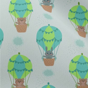 Rabbit And Bear Hot Air Balloo Chiffon