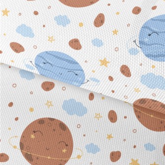 Cute Space Planets Waterproof Oxford