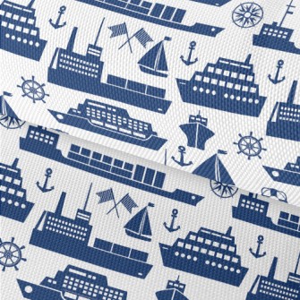 Blue Ship Silhouette Waterproof Oxford