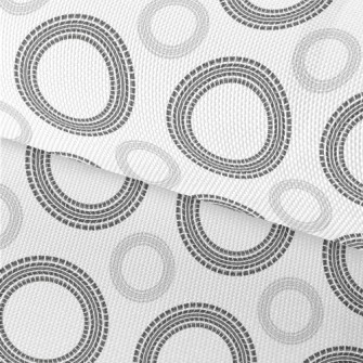 Circular Wheel Print Waterproof Oxford
