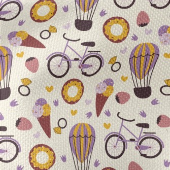 Cartoon Desserts And Transport Waterproof Canvas