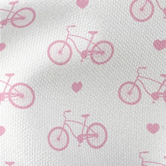 Pink Bicycle And Love Heart Waterproof Canvas