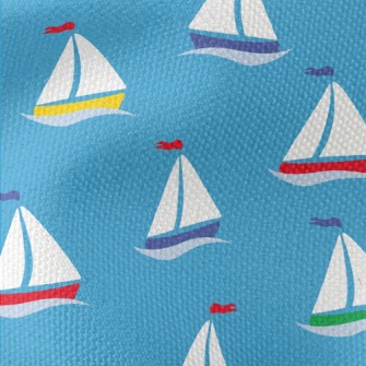 Cute Cartoon Sailboat Waterproof Canvas