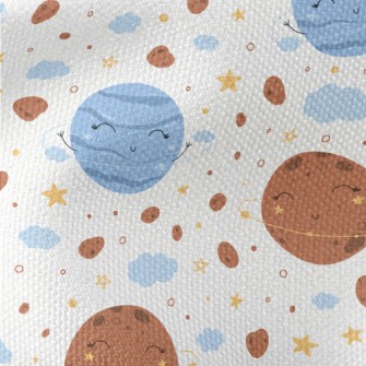 Cute Space Planets Waterproof Canvas