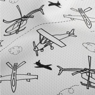 Helicopters And Airplanes Athletic Mesh Flat Back