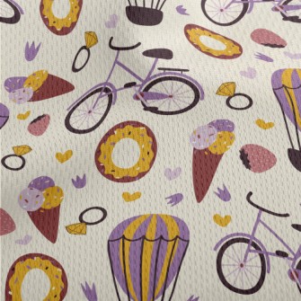 Cartoon Desserts And Transport Athletic Mesh Flat Back