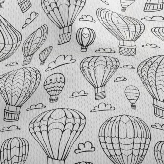 Hand Drawn Hot Air Balloon And Athletic Mesh Flat Back