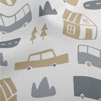 House And Car Graffiti Athletic Mesh Flat Back