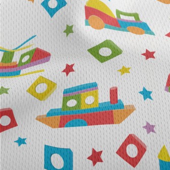 Building Blocks Transportation Athletic Mesh Flat Back