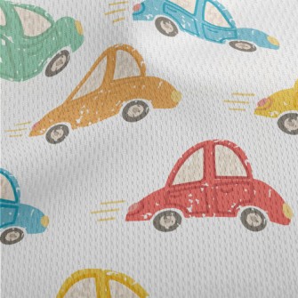 Cute Colorful Cars Athletic Mesh Flat Back