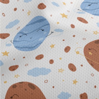 Cute Space Planets Athletic Mesh Flat Back