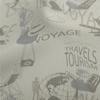 Retro Travel Elements Athletic Mesh Flat Back