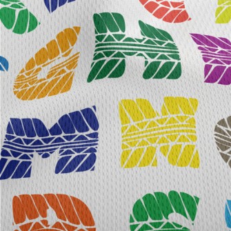 Colored Tire Marks Letters Athletic Mesh Flat Back