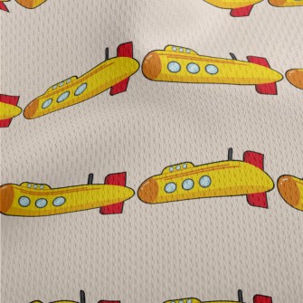 Cartoon Submarine Athletic Mesh Flat Back