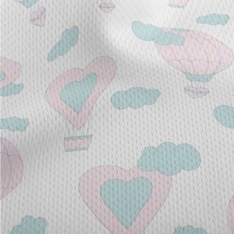 Pink Love Hot Air Balloon Athletic Mesh Flat Back