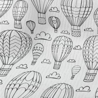 Hand Drawn Hot Air Balloon And Terry
