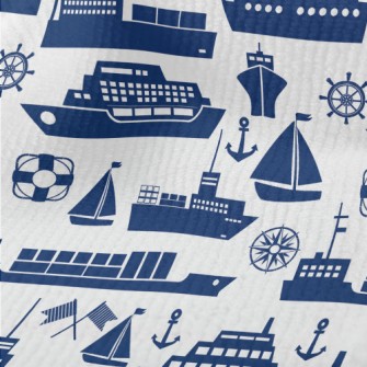 Blue Ship Silhouette Terry