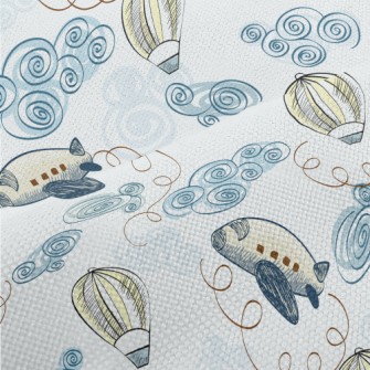 Doodle Airplane And Hot Air Ba Performance Linen