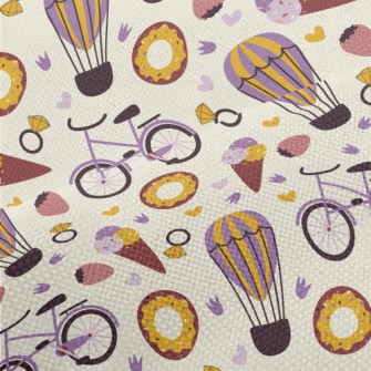 Cartoon Desserts And Transport Performance Linen