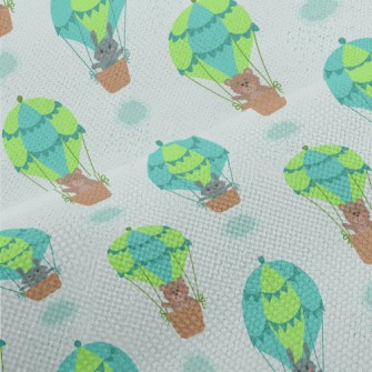 Rabbit And Bear Hot Air Balloo Performance Linen