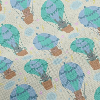 Cute Animals Riding Hot Air Ba Performance Linen