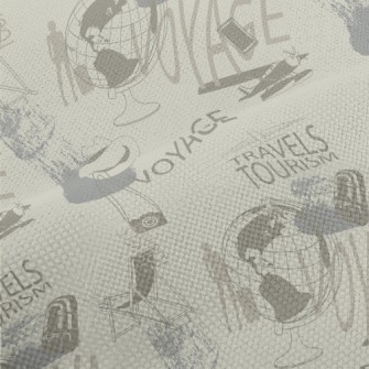 Retro Travel Elements Performance Linen